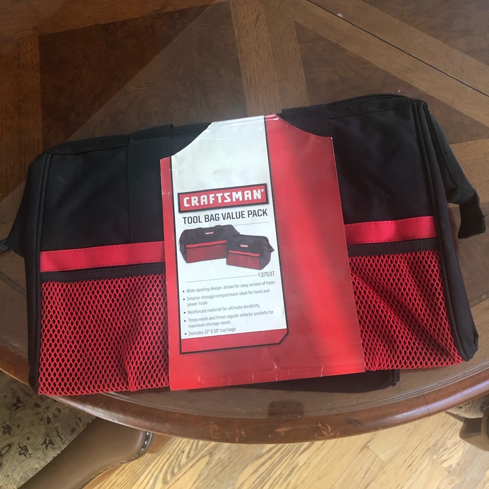 Craftsman Black Tool Bag with Red Accent